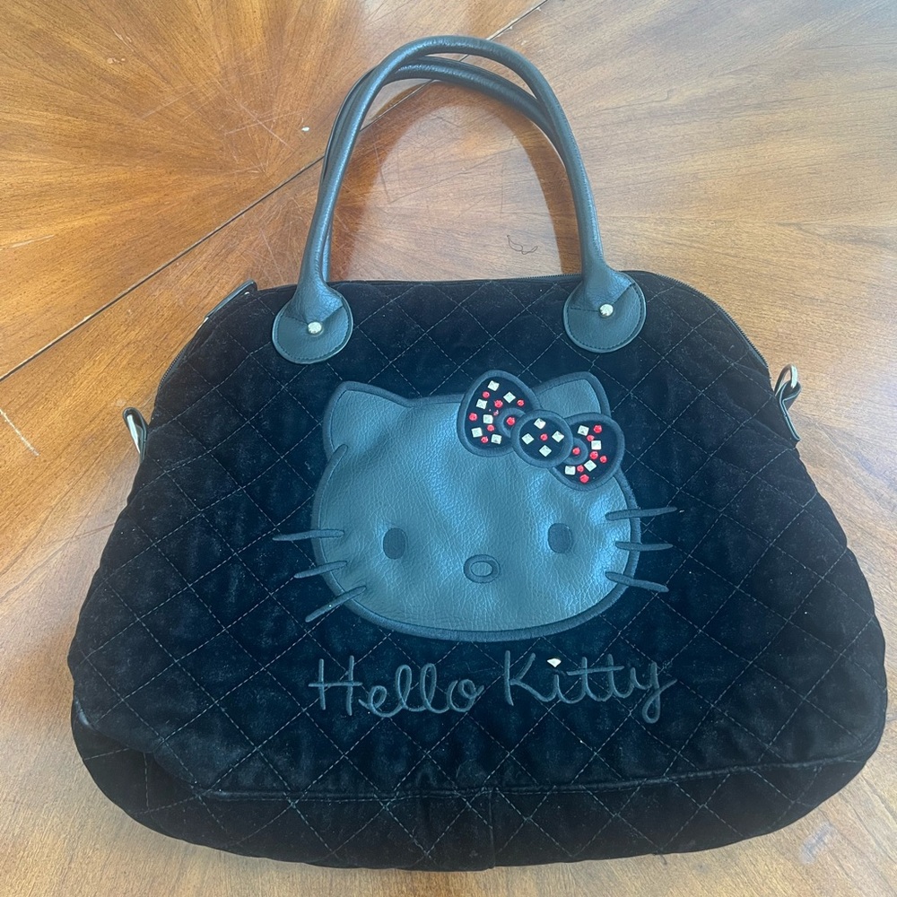 Hello Kitty Black Quilted Tote Bag